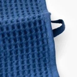 Carré Blanc Torchon coton nid d'abeille Symphony indigo| Torchons & Essuie-mains