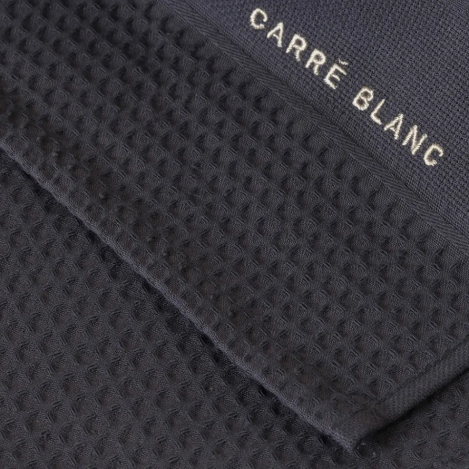 Carré Blanc Torchon de cuisine coton Signature charbon| Torchons & Essuie-mains