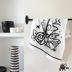 Carré Blanc Torchon de cuisine coton Jakè x|Homme Torchons & Essuie-mains|Coffrets Cadeaux