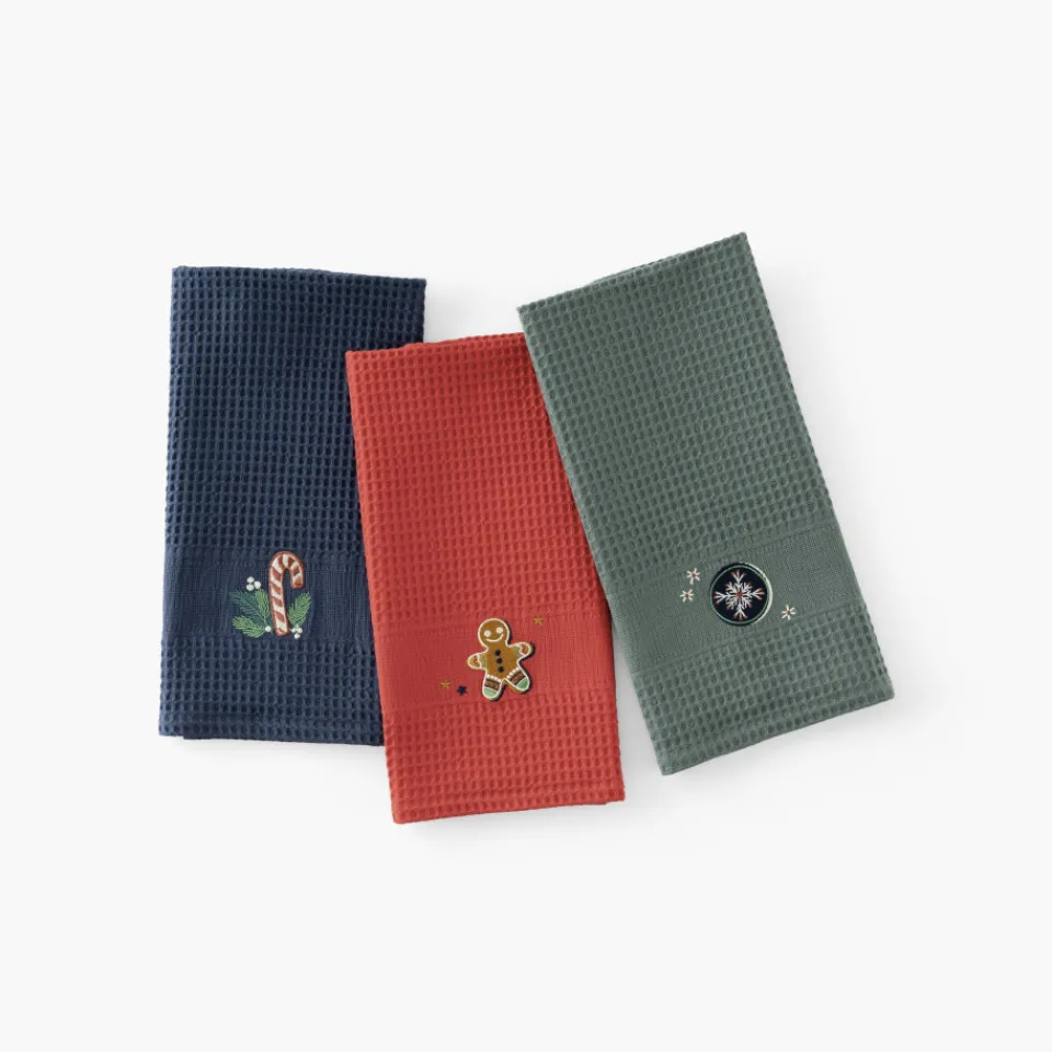 Carré Blanc Torchon de cuisine coton Sweet vert sapin|Femme Torchons & Essuie-mains|Coffrets Cadeaux