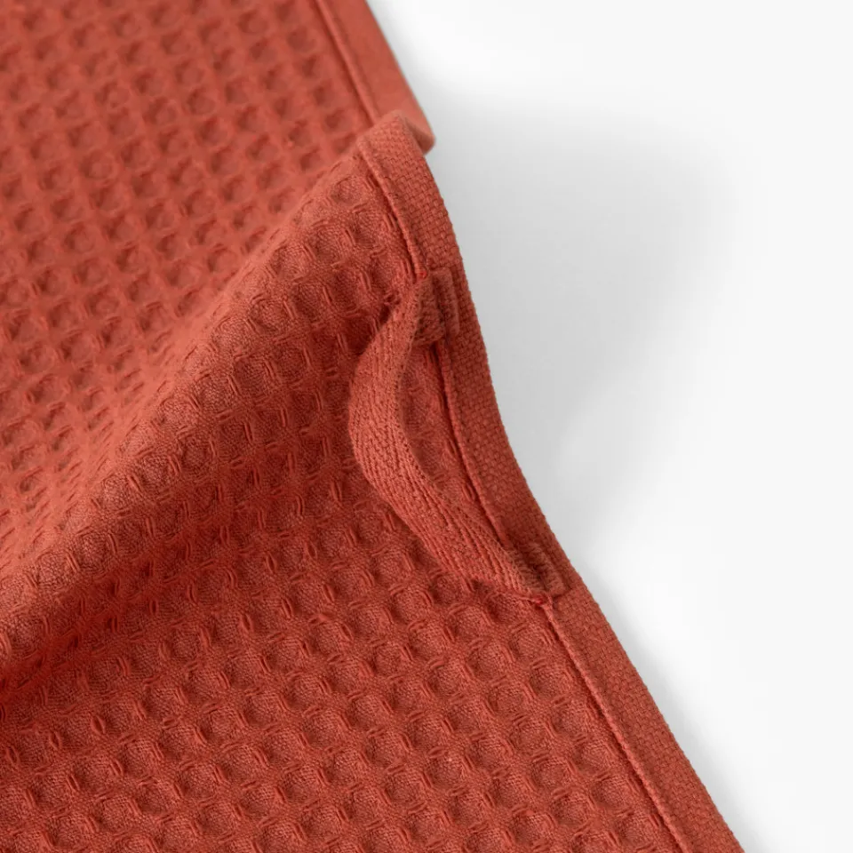 Carré Blanc Torchon de cuisine coton Signature terre cuite| Torchons & Essuie-mains