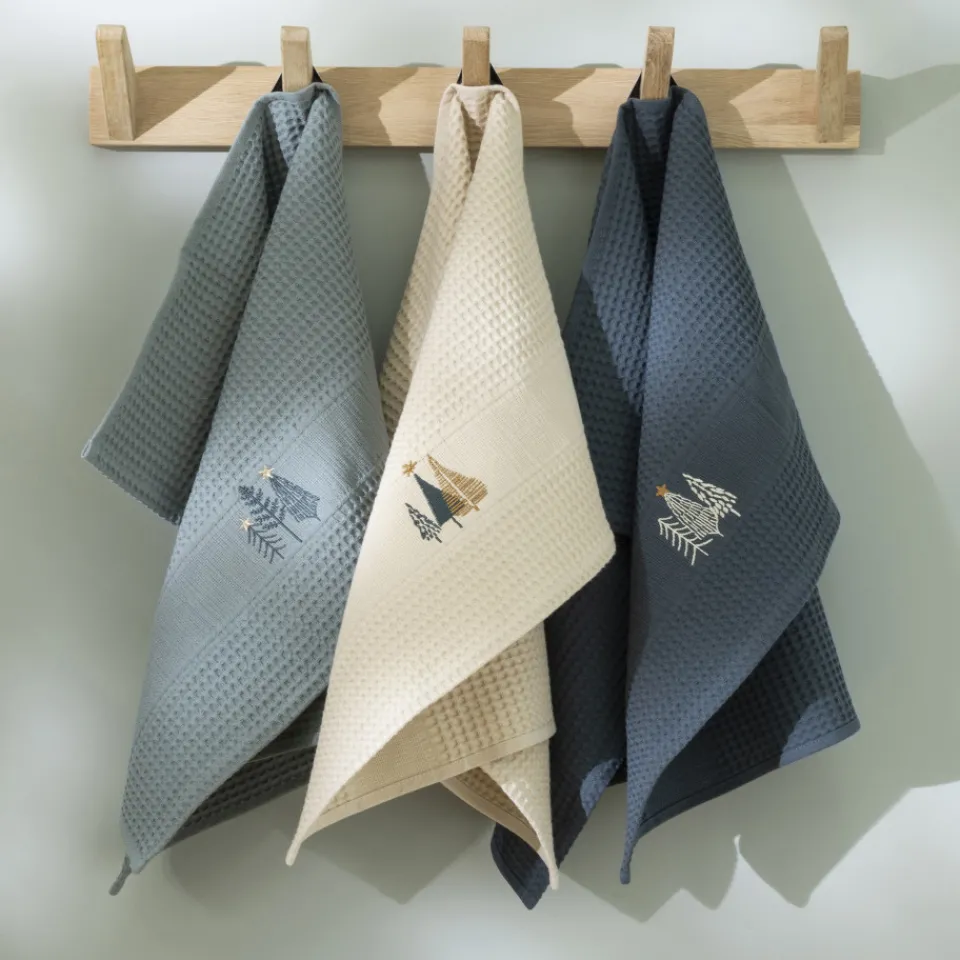 Carré Blanc Torchon de cuisine coton Sousbois beige clair|Femme Torchons & Essuie-mains|Coffrets Cadeaux