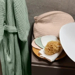 Carré Blanc Trousse de toilette gaze de coton biologique Naturelle|Femme Coffrets Cadeaux|Accessoires Beauté